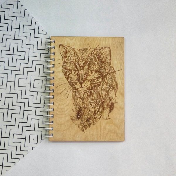 Блокнот из дерева “Кошка”, А5