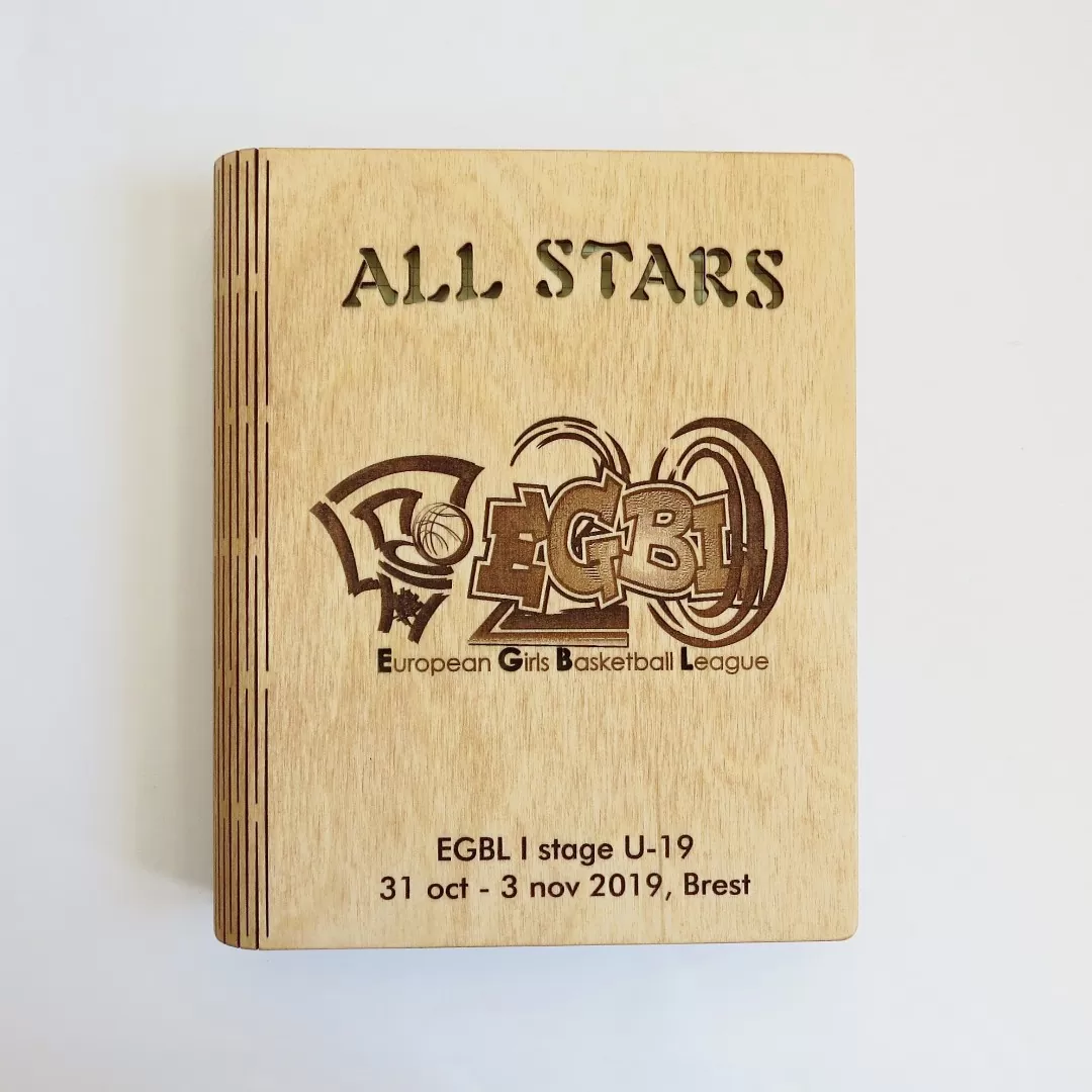 Деревянный блокнот с логотипом