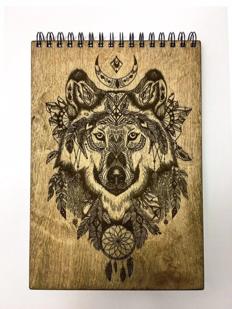 Блокнот из дерева с гравировкой