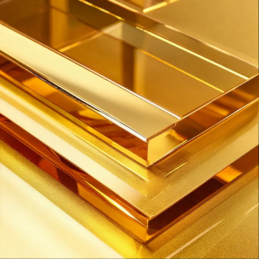 Оргстекло золотое зеркальное (акрил) 3 мм