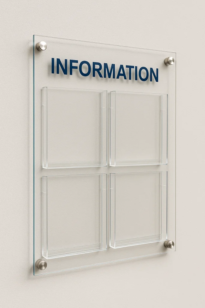 Стенд из оргстекла на дистанционных держателях